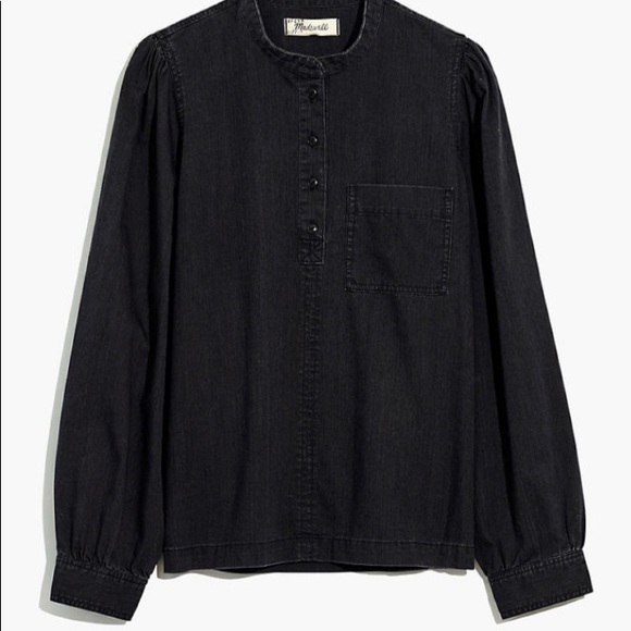 Madewell Tops - NWT MADEWELL Denim Collarless Popover Shirt